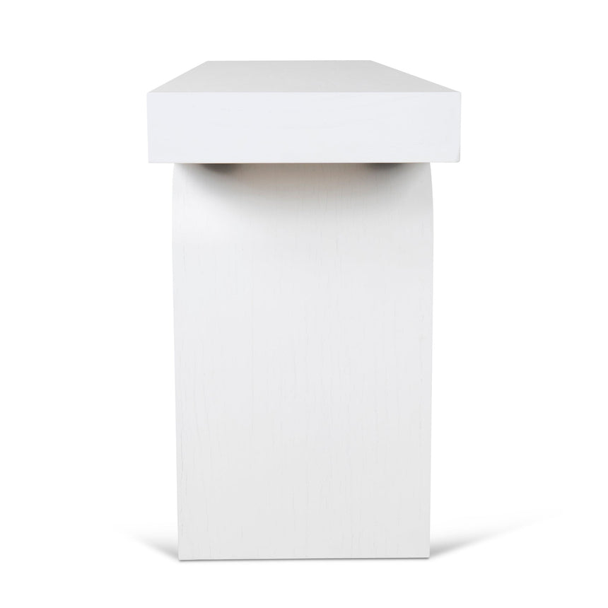 1.9m New Elm Console Table - Full White - View 5