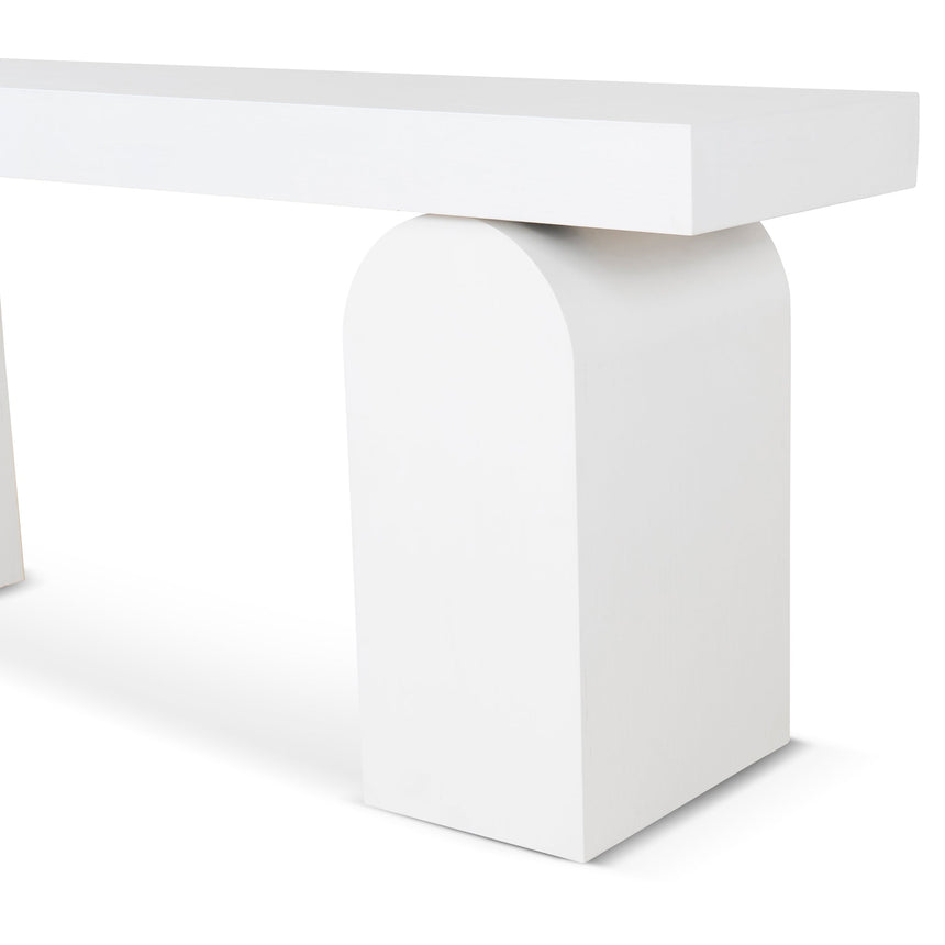 1.9m New Elm Console Table - Full White - View 4