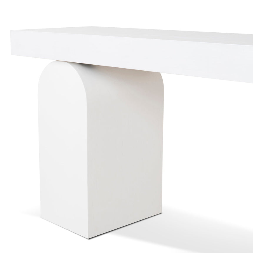 1.9m New Elm Console Table - Full White - View 6