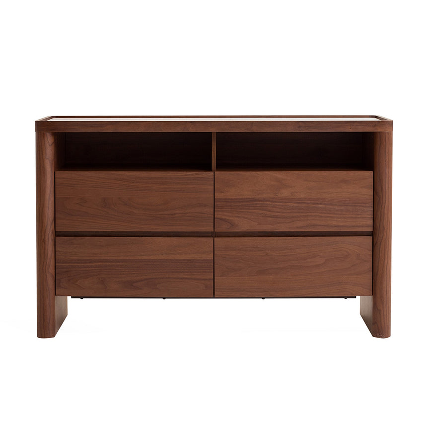 Glass Top Chest of Drawer - Walnut - View 2