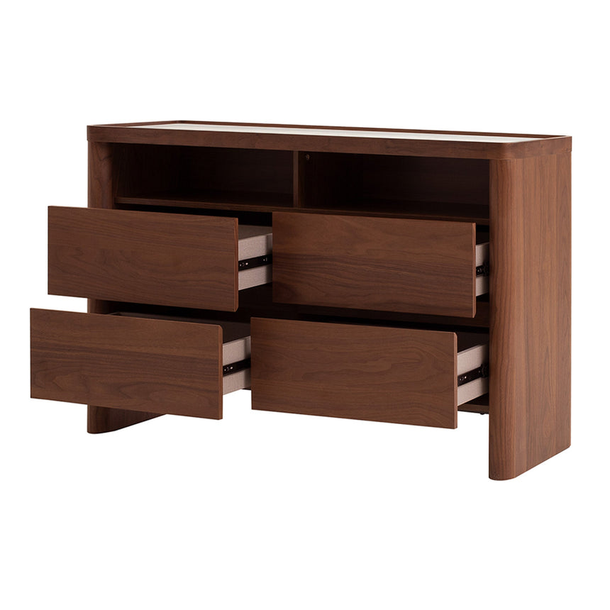 Glass Top Chest of Drawer - Walnut - View 5
