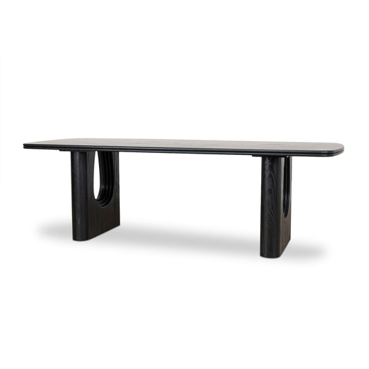 2.4M Recycled Fir Dining Table | Full Black | Myka Home