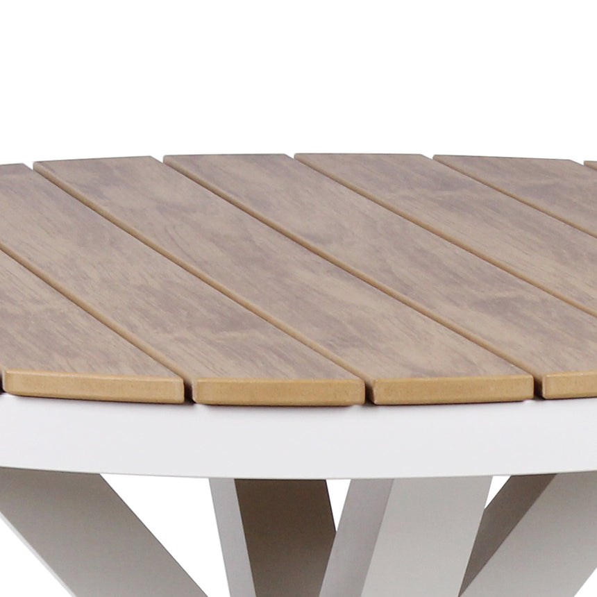90cm Round Sand White Outdoor Dining Table - Natural - View 6