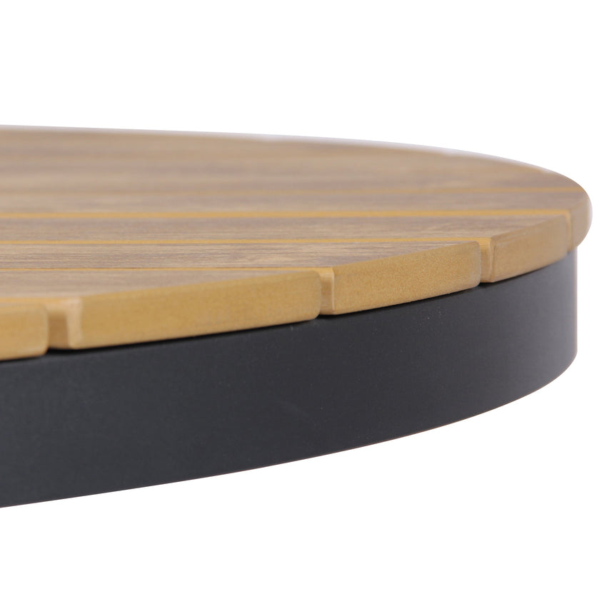 90cm Round Charcoal Outdoor Dining Table - Natural - View 5