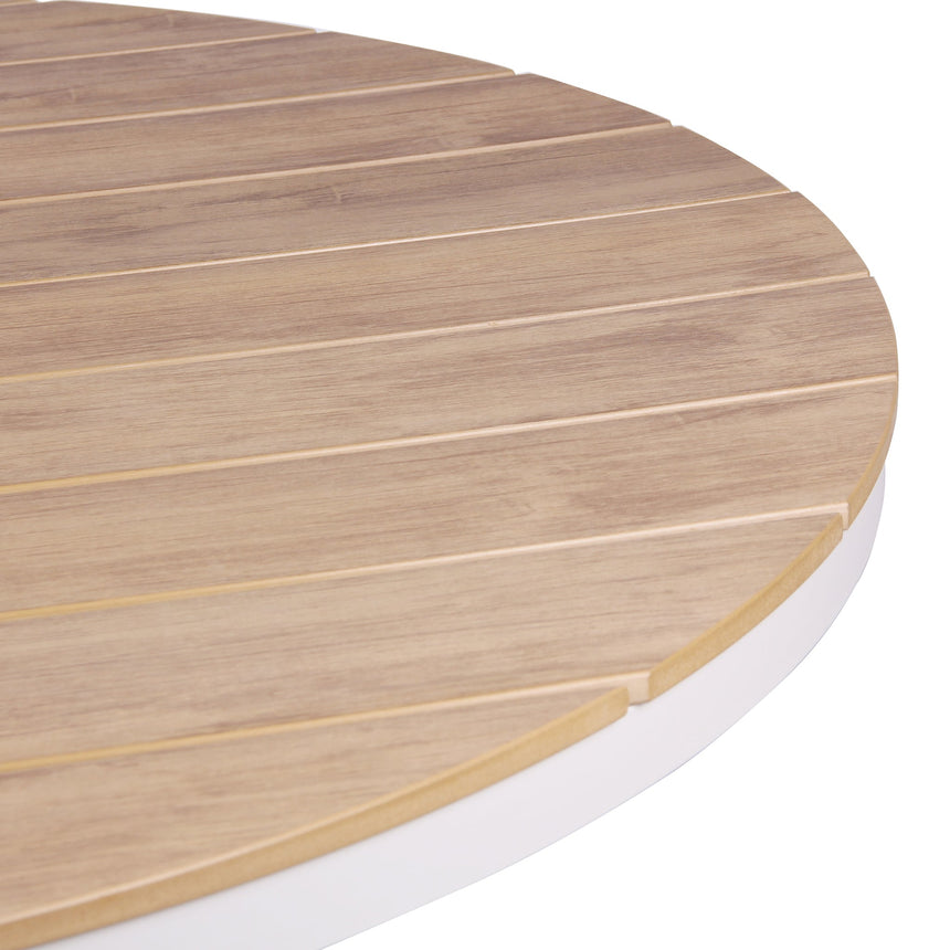 1.4m Round Sand White Outdoor Dining Table - Natural - View 3