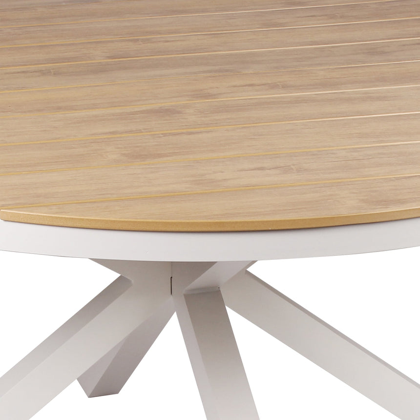 1.4m Round Sand White Outdoor Dining Table - Natural - View 2