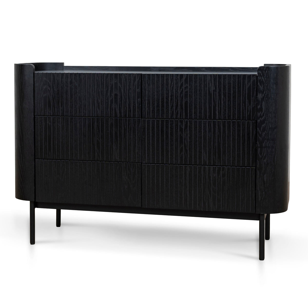 120cm Chest of Drawers | Full Black | Myka Home