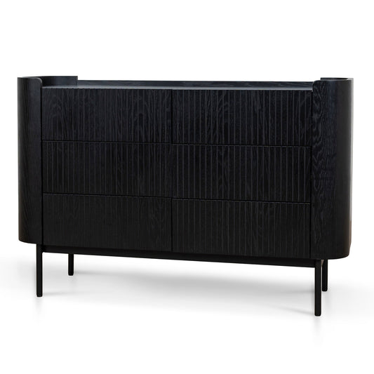 120cm Chest of Drawers | Full Black | Myka Home