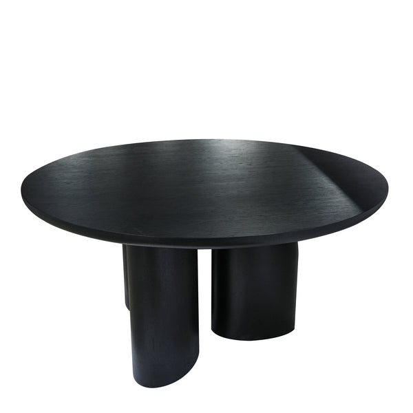 1.5M Round Dining Table | Full Black Oak | Myka Home