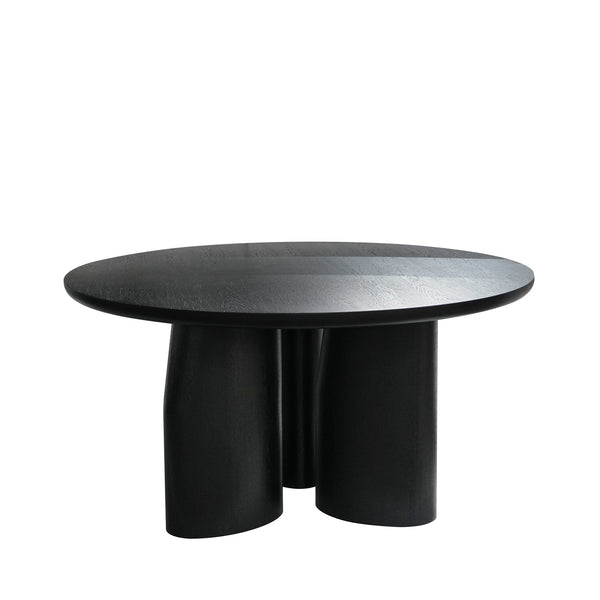 1.5M Round Dining Table | Full Black Oak | Myka Home