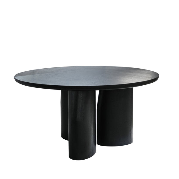 1.5M Round Dining Table | Full Black Oak | Myka Home
