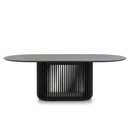 2.2m Oval Dining Table | Black Stain | Myka Home