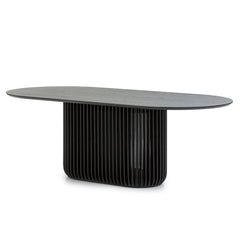 2.2m Oval Dining Table | Black Stain | Myka Home