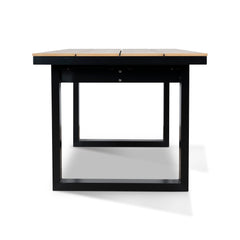 160cm Black Outdoor Dining Table | Natural | Myka Home