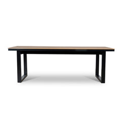 2.3m Black Outdoor Dining Table | Natural | Myka Home