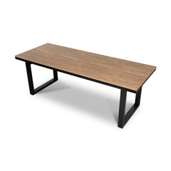 2.3m Black Outdoor Dining Table | Natural | Myka Home