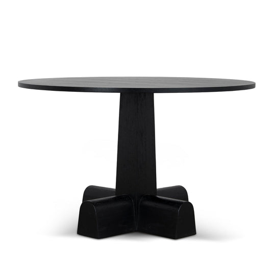 120cm Round Dining Table | Full Black | Myka Home