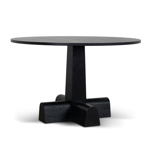 120cm Round Dining Table | Full Black | Myka Home