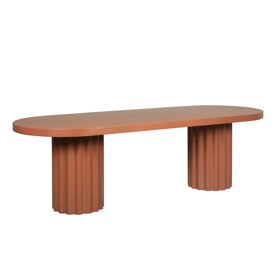 240cm Concrete Dining Table | Terracotta | Myka Home