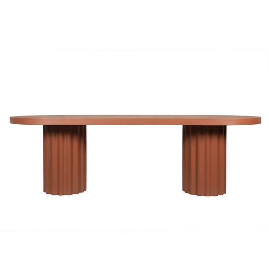 240cm Concrete Dining Table | Terracotta | Myka Home