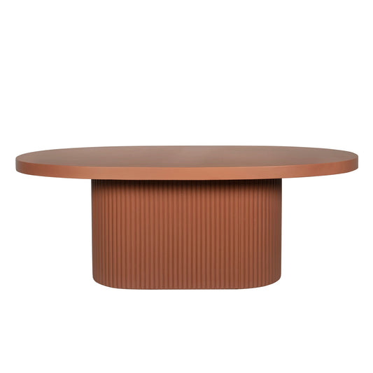 2m Concrete Oval Dining Table | Terracotta | Myka Home