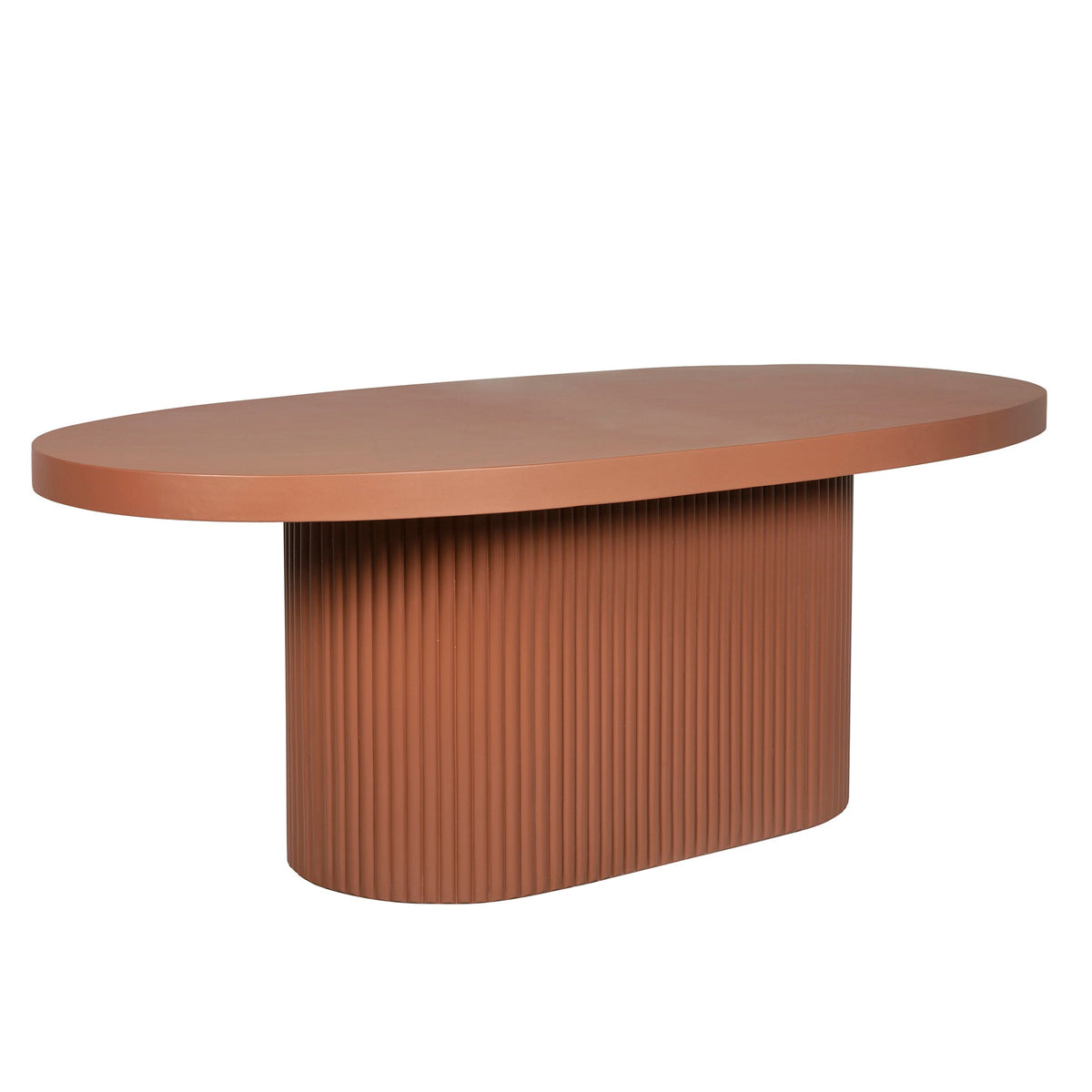 2m Concrete Oval Dining Table | Terracotta | Myka Home