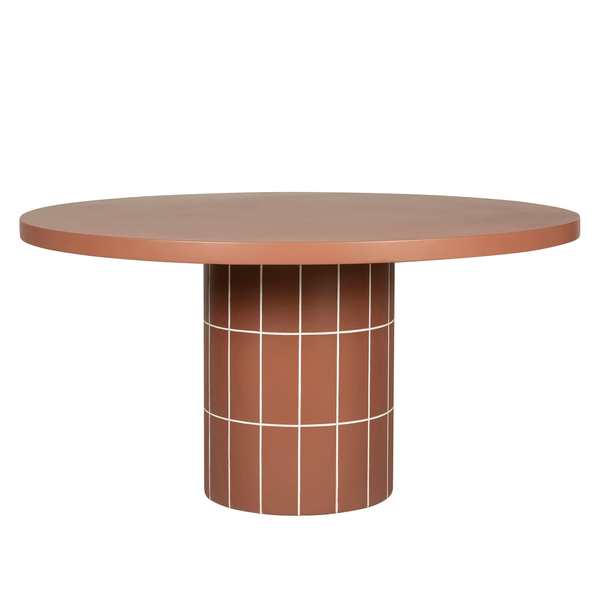 1.4m Concrete Round Dining Table | Terracotta | Myka Home