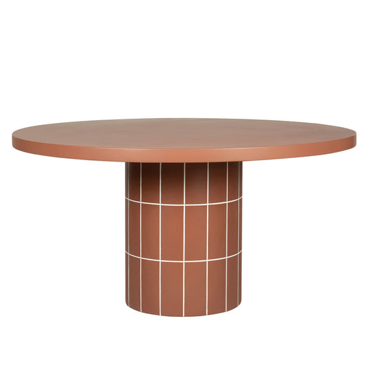 1.4m Concrete Round Dining Table | Terracotta | Myka Home