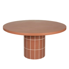 1.4m Concrete Round Dining Table | Terracotta | Myka Home