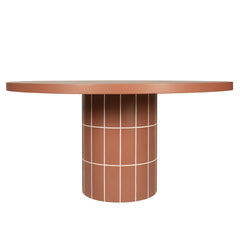 1.4m Concrete Round Dining Table | Terracotta | Myka Home