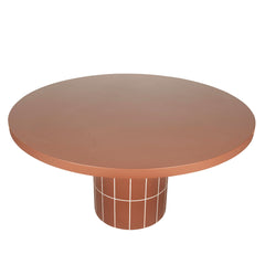 1.4m Concrete Round Dining Table | Terracotta | Myka Home
