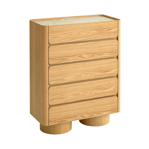 Stone Top Tallboy Drawer | Natural | Myka Home