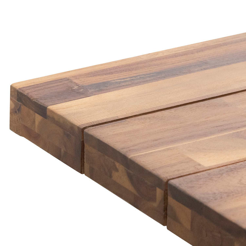 2.5m Outdoor Dining Table - Natural Top and White Base - View 6