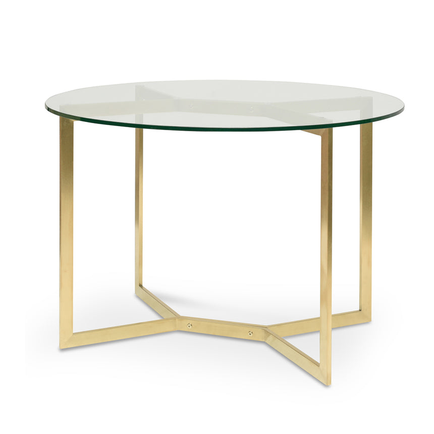 1.2m Round Glass Dining Table -  Gold Base