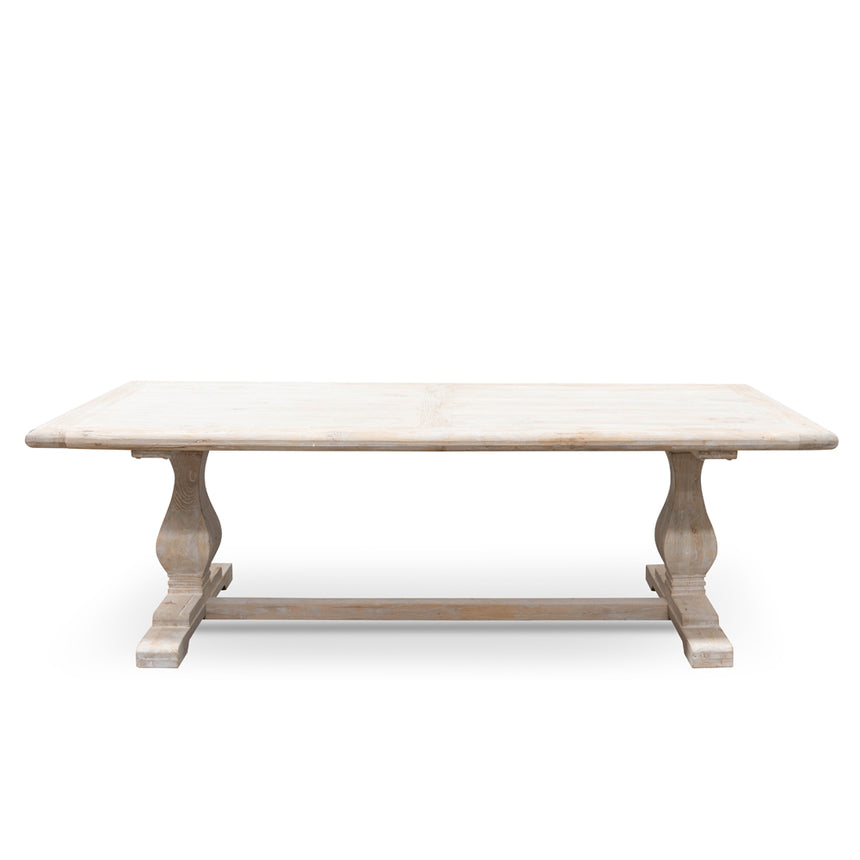 Dining Table 2.4m - Rustic White Washed - View 2