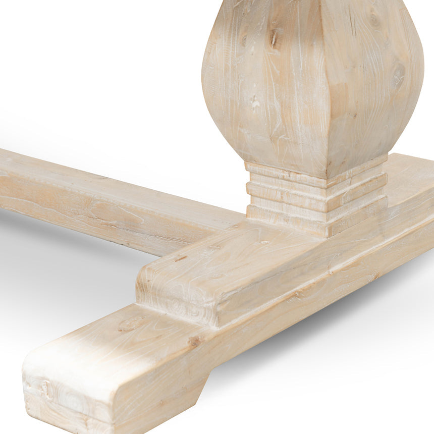 Dining Table 2.4m - Rustic White Washed - View 4