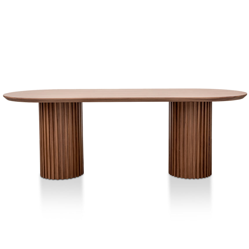 2.5m Wooden Dining Table - Walnut - View 2