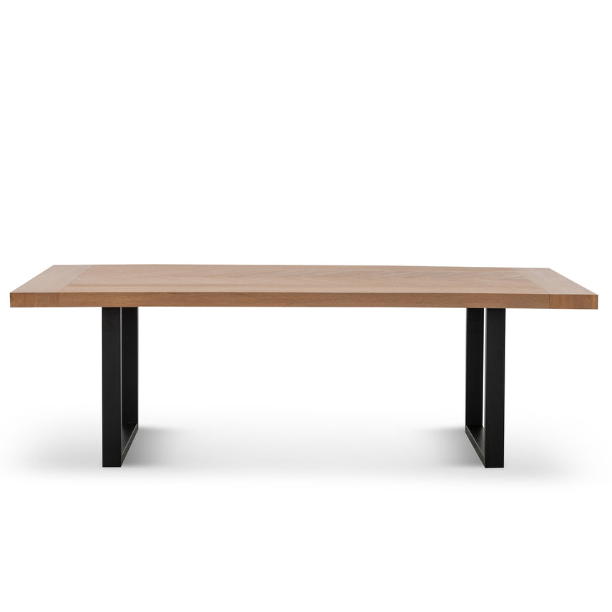 2.4m Dining Table - Dusty Oak with Matte Black Base - View 2
