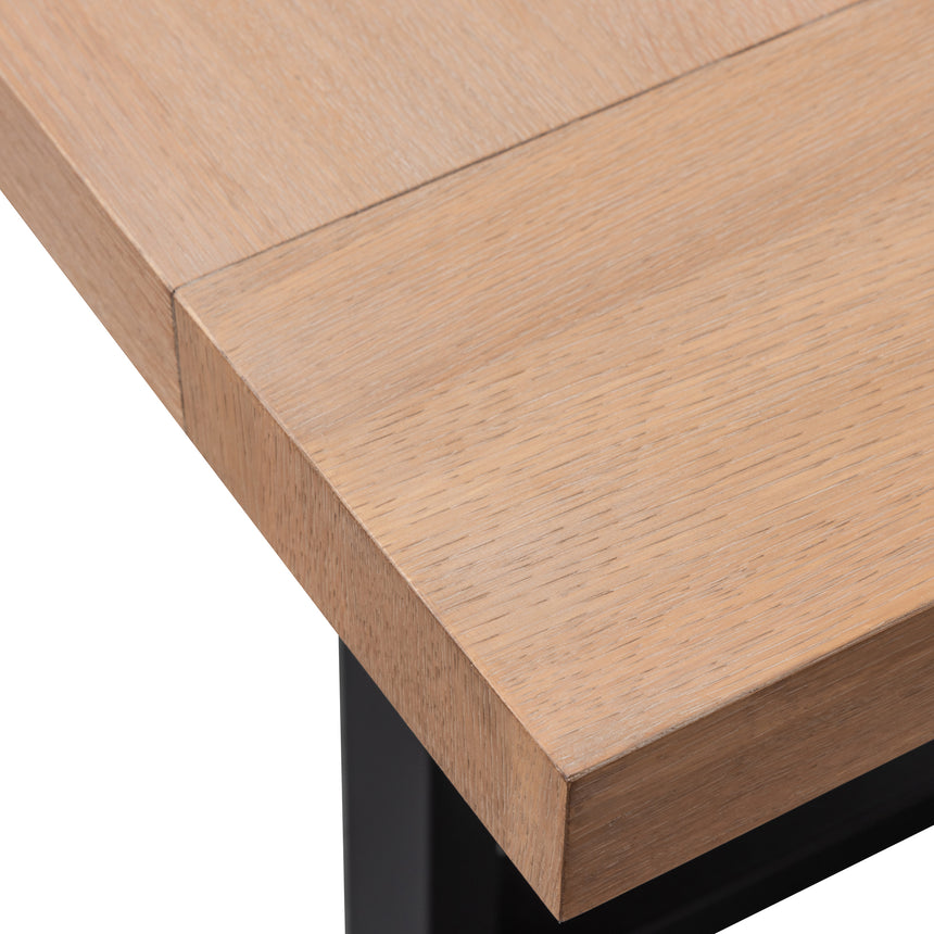 2.4m Dining Table - Dusty Oak with Matte Black Base - View 6