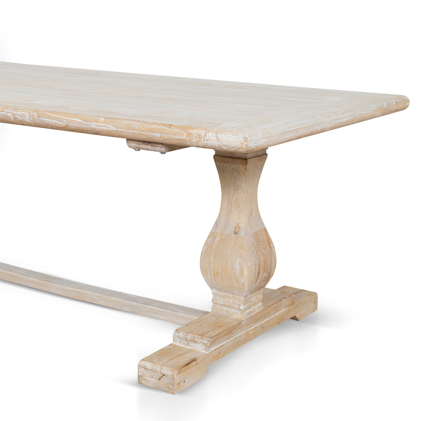 198cm Dining Table - Rustic White Washed - View 5