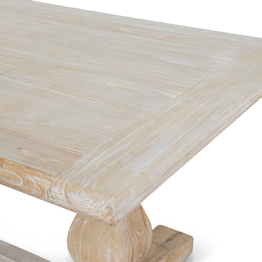 198cm Dining Table - Rustic White Washed - View 7