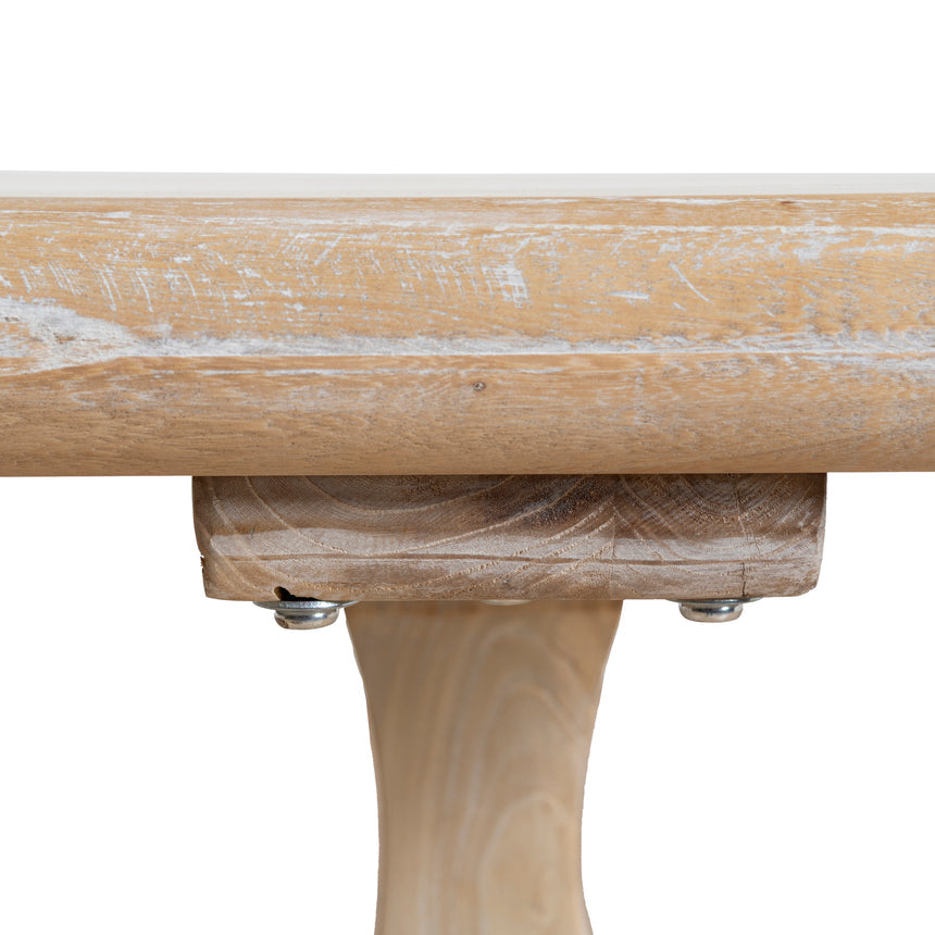 198cm Dining Table - Rustic White Washed - View 10