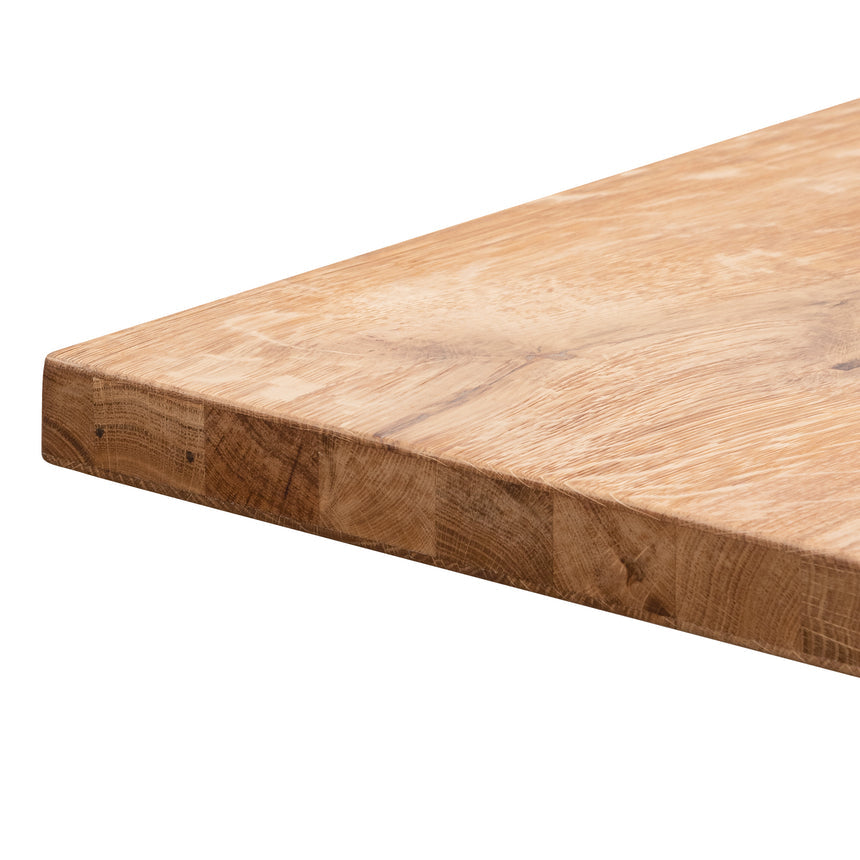 2.2m Dining Table - Rustic Oak Venner - Wooden Metal base - View 4