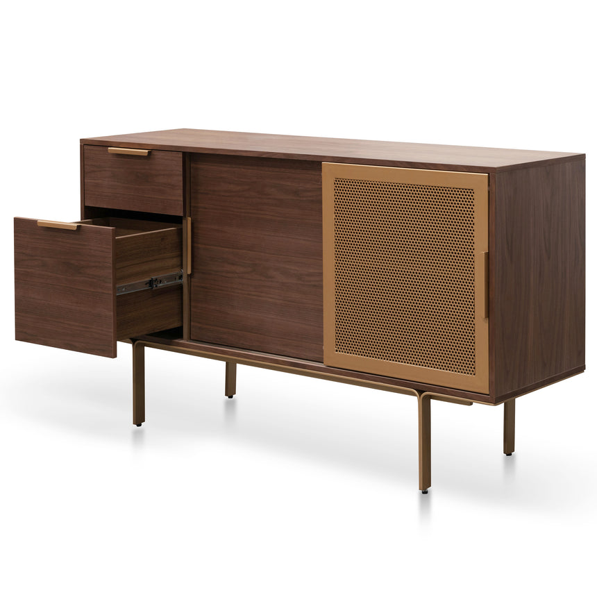 1.45m Walnut Buffet Unit - Brass - View 5