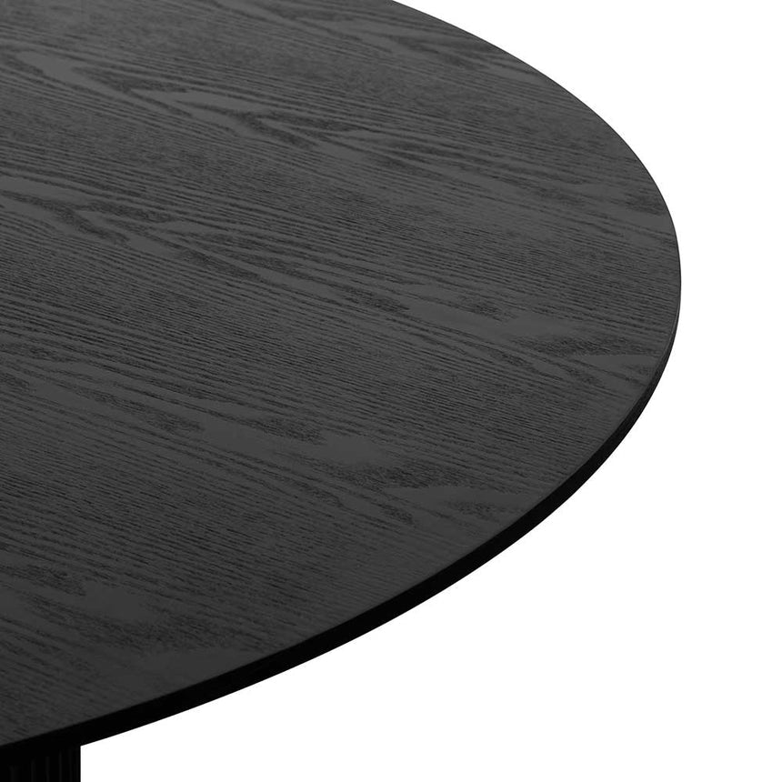 1.2m Round Wooden Dining Table - Black - View 3