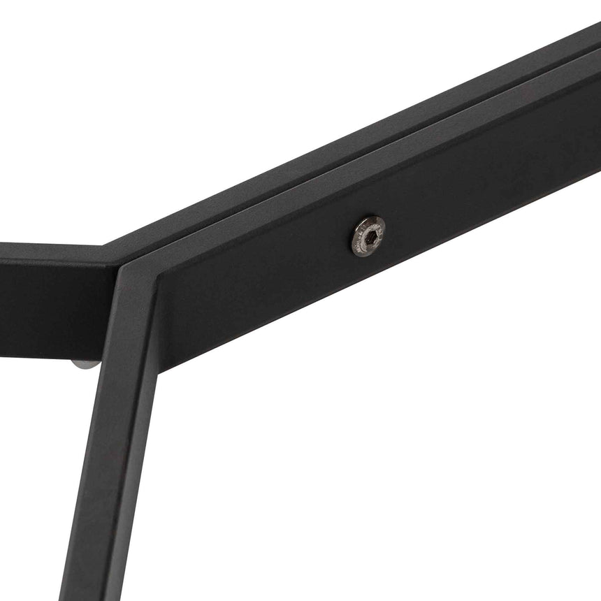 1.9m Grey Glass Dining Table - Black Base - View 4
