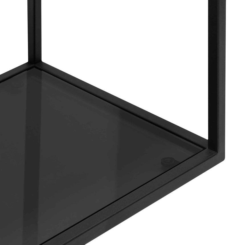 1.2m Grey Glass Console Table - Black Base - View 3