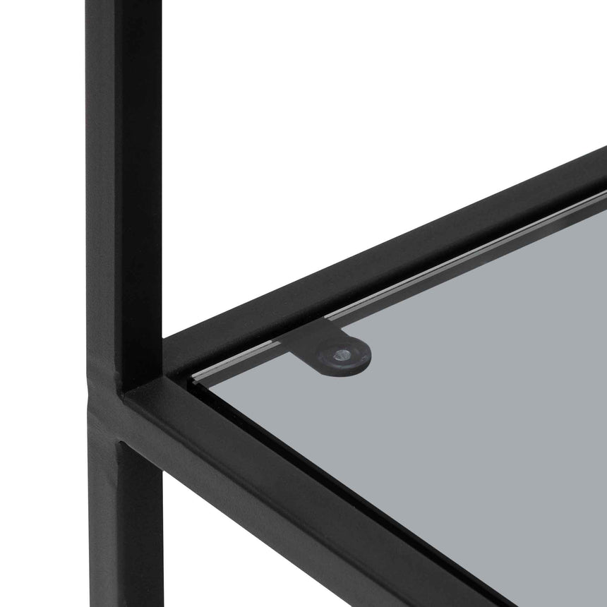 1.2m Grey Glass Console Table - Black Base - View 4