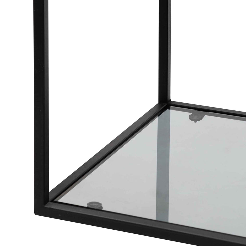 1.2m Grey Glass Shelving Unit - Black Frame - View 4