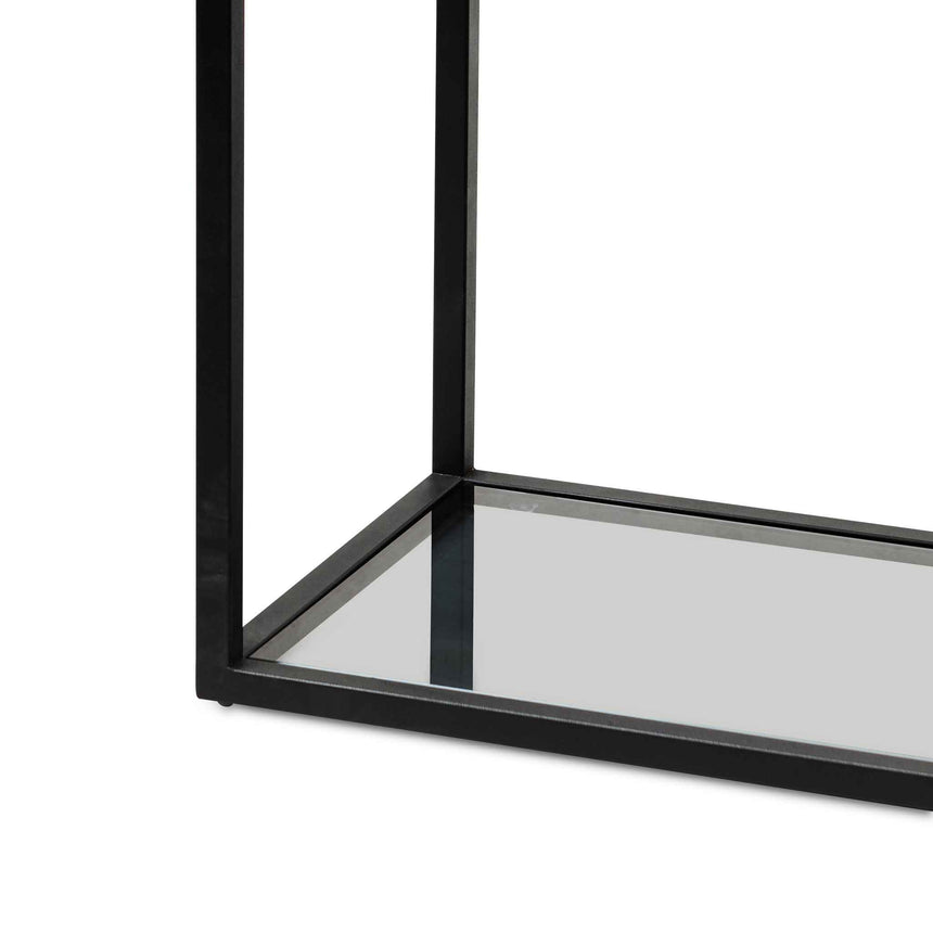 Grey Glass Small Shelving Unit - Black Frame - View 6